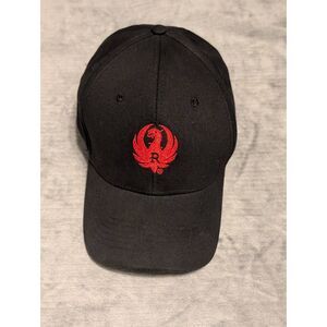 Ruger Solid Black Embroidered Adjustable Baseball Cap Hat / Adult